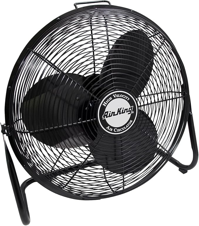 Air King 9220 20-Inch Industrial Grade High Velocity Pivoting Floor Fan, 20 Inches, Black