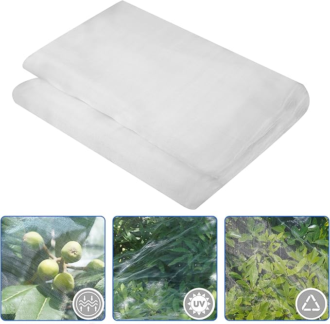 Garden Netting Mosquito Insect Birds Animals Barrier Protection Net Ultra Fine Garden Mesh Netting Plant Covers for Vegetable Plants Fruits Flowers Trees Greenhouse Row Cover(10Ã20 Ft)