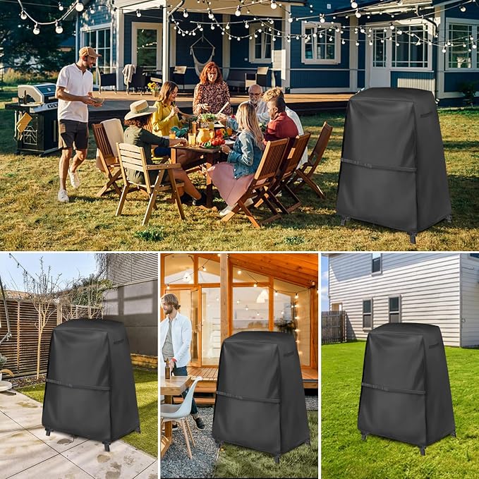Cover for Ninja Woodfire Grill Compatible with Ninja Pizza Oven OO101 with Stand,Waterproof Covers for Ninjaa Woodfire Outdoor Grill with Adjustable Drawstrings and Buckles(Cover Only)