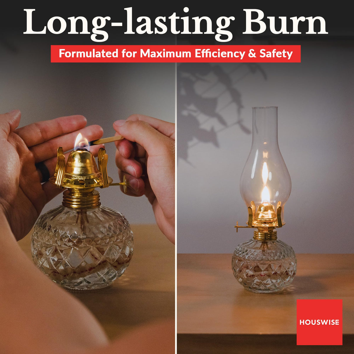 Houswise enhanced Liquid Paraffin Lamp Oil, Smokeless & Odorless, 2 x 1 Gallon, Clear, Model PRFN_1G_2