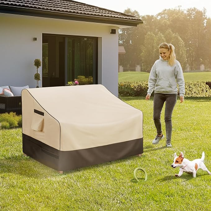 KylinLucky Outdoor Patio Sofa Cover fit 62 x 38 x 35 inch, 61 x 37, 60 x 36 Waterproof Weatherproof Heavy Duty 600D Garden Furniture Cover for Outside Sofa Couch