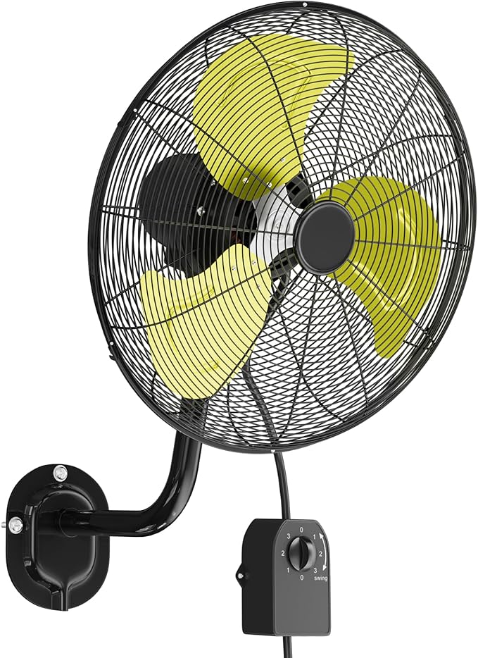 Uthfy 16" Wall Mount Fan,5200CFM High Velocity Wall Fan with 3-Speed,Outdoor Heavy Duty Industrial Oscillating Fan,Ideal for Patio,Garage,Shop,Warehouse,Factory,Greenhouse,Commercial,Porch,Indoor