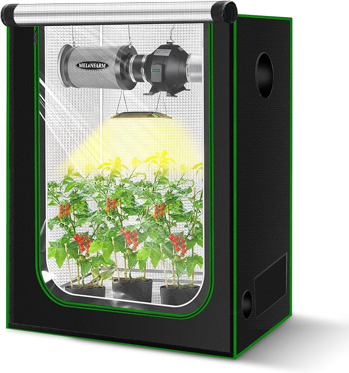 MELONFARM 2x4 Grow Tent, 48"x24"x60" Grow Tent, Double Transparent Viewing Door Indoor Grow Tent, Growing Tent with High Reflective Mylar & Floor Tray, Plant Tent for Indoor Hydroponics Growing