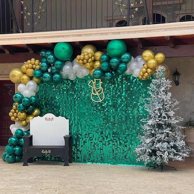 COKAOBE Emerald Green Shimmer Wall Backdrop, Photo Backdrops