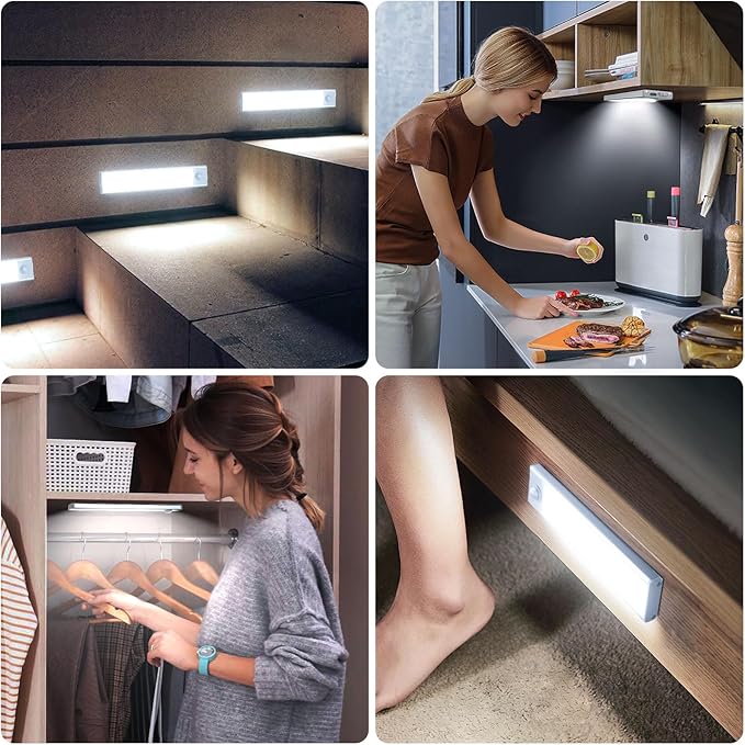 6 Pack Under Cabinet Lights Wireless, 58 LED Motion Sensor Light Indoor