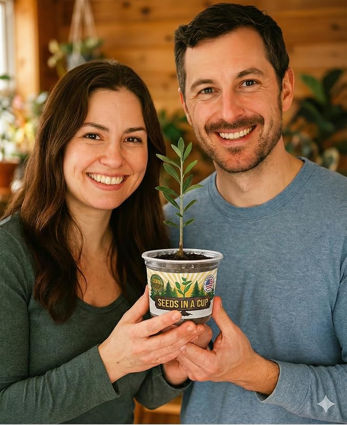 Peach Tree | Seeds In A Cup: Tree Starter Kit | Easy to use | Educational | Memorial Gift | Plant It for The Planet | Grow Your Own Tree |