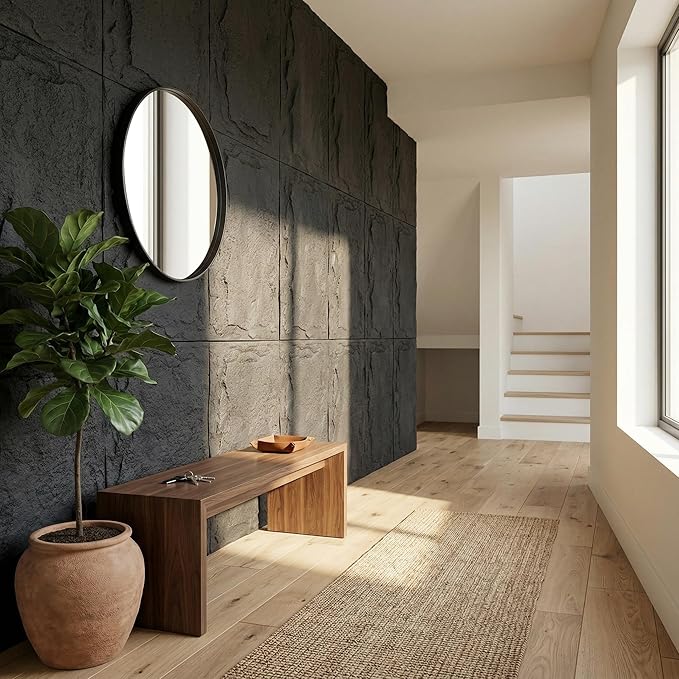 3D Faux Stone Wall Panels, Lightweight & Waterproof Accent Marble Rock Skin