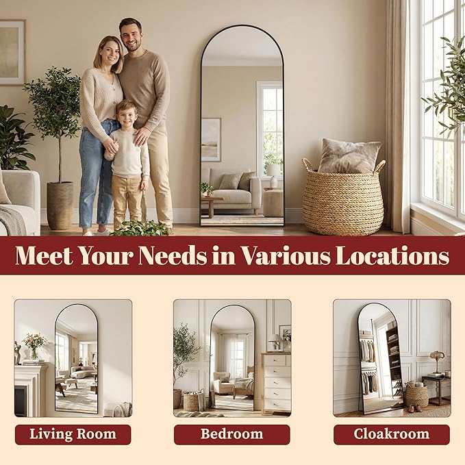 Suidia 86"x46" Arched Full Length Mirror