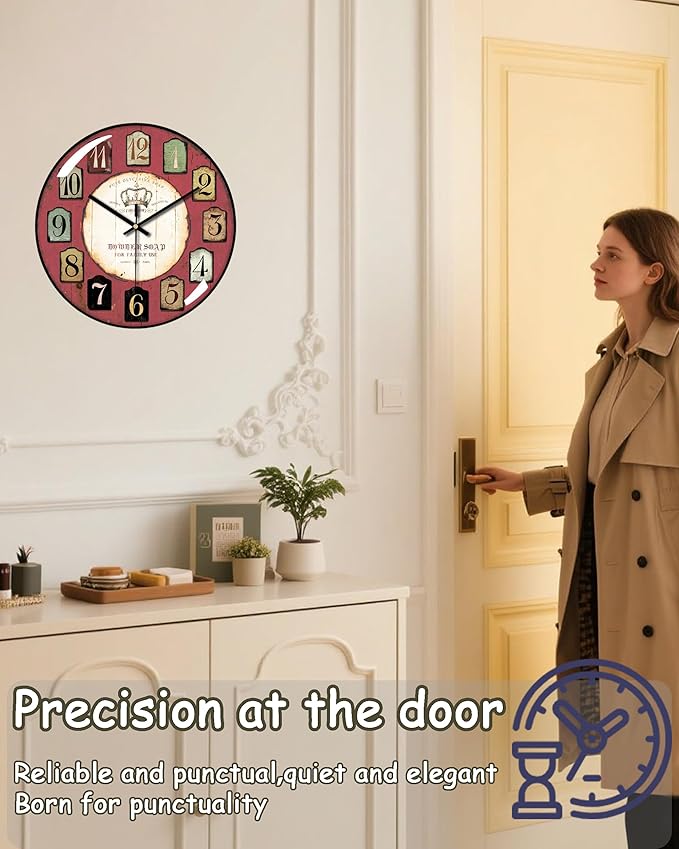 Decorative Wall Clocks Batterys Operated, Retro Wall Clock