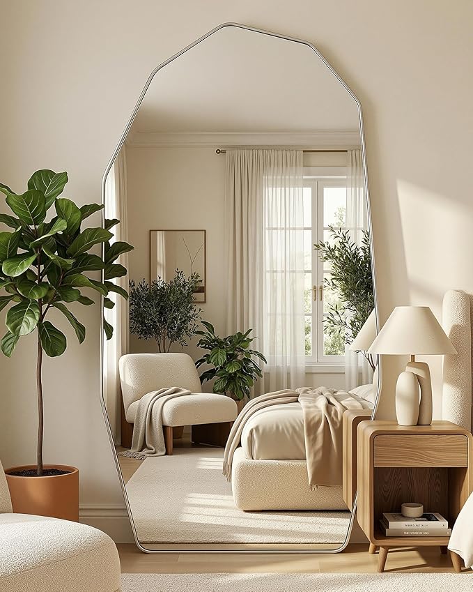 Antok Full Length Mirror, Free Standing Wall Mounted or Leaning Full Body Mirror