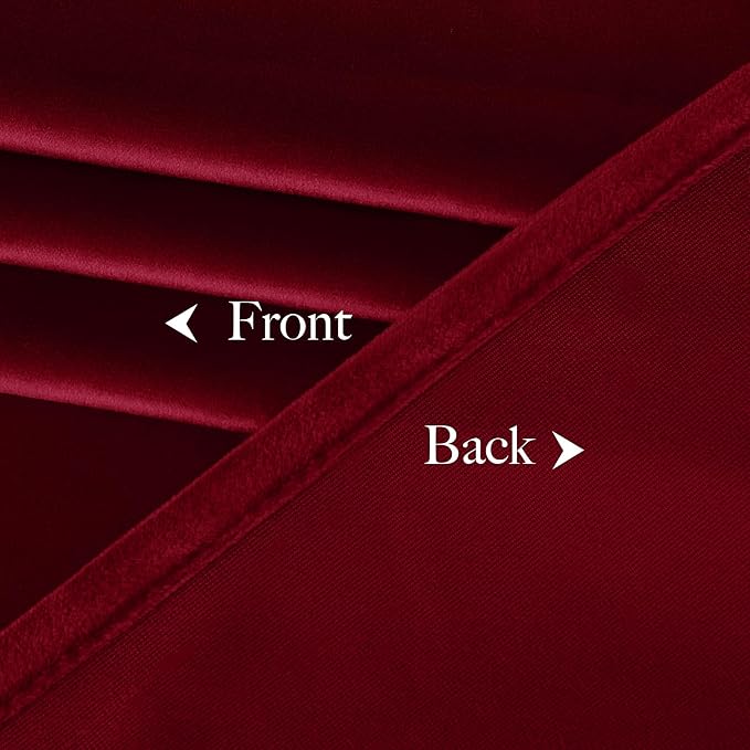 NICETOWN Red Velvet Blackout Curtains 84 inches Long 2 Panels