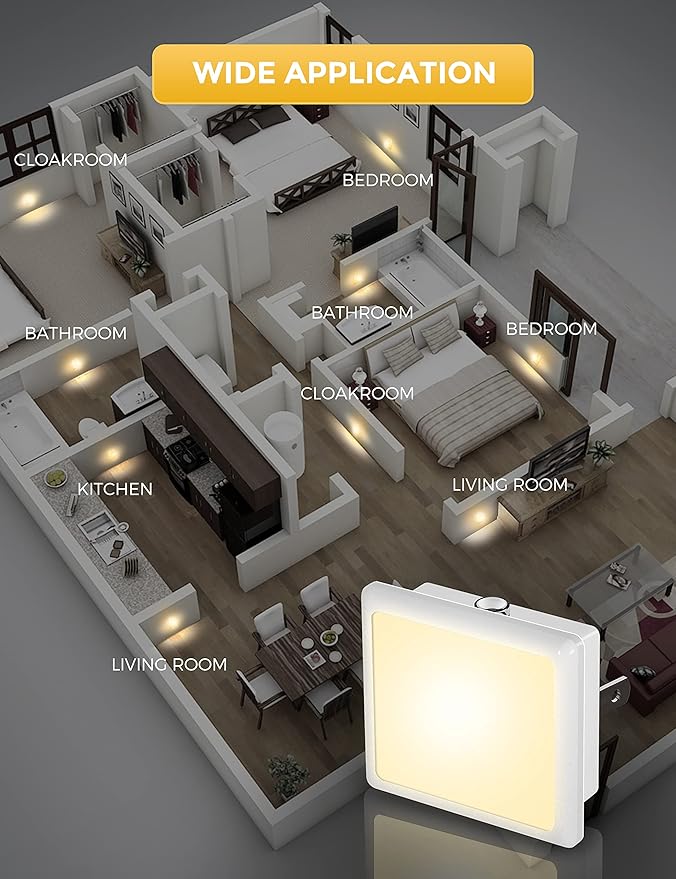 L LOHAS LED Night Lights Plug into Wall 2-Pack, 0.3W Plug in Night Light