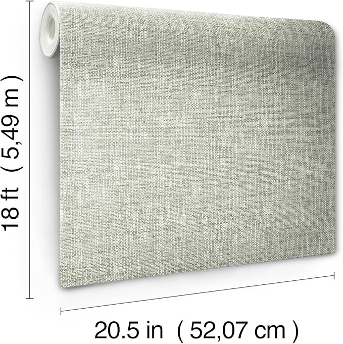 NuWallpaper Sage Poplin Peel and Stick Wallpaper