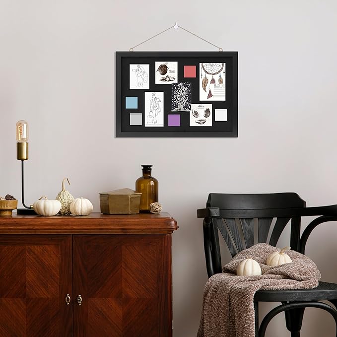 DAHAPYBOO Cork Board with Linen Black 2Pack, Bulletin Board 17"x12", Corkboards