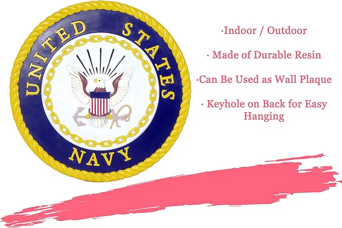 Spoontiques - Garden Décor - U.S. Navy Stepping Stone - Decorative Stone for Garden