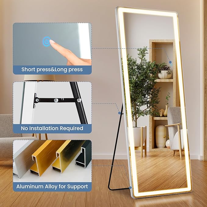 DUMOS 26"×71" LED Full Length Mirror