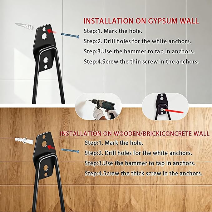 10 Pack Garage Hooks Heavy Duty with Anti-Slip Coating, Steel Utility Ladder Hooks for Hanging Garden Tools, Hoses, Ropes, Bikes and More (5.3in)