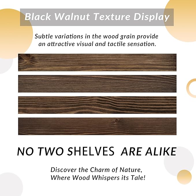 36 Inch Floating Shelves, 8-Inch Deep High-End Solid Wood Long Floating Shelves