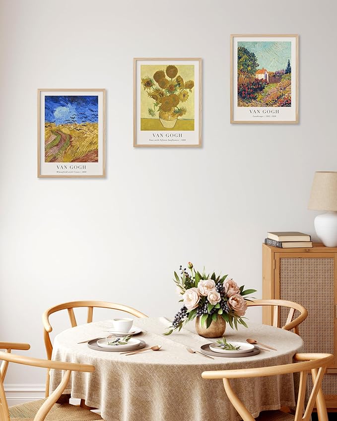 HesenDot Unframed Vincent Van Gogh Wall Art Prints Set of 3, 12x16in Classic