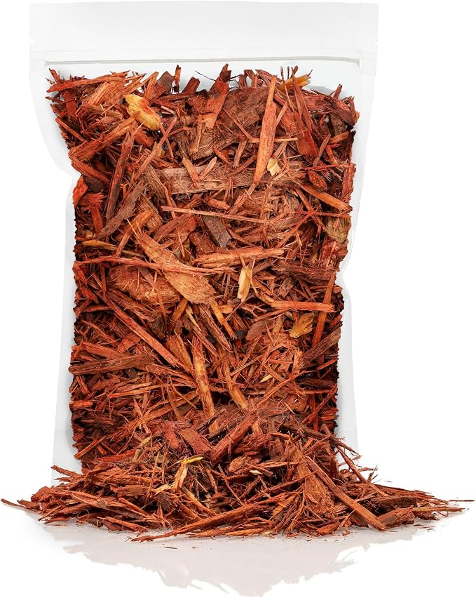 Organic Red Mulch by Gardenera - Boost Soil Health and Suppress Weeds for Thriving Plants - 2 QUARTS
