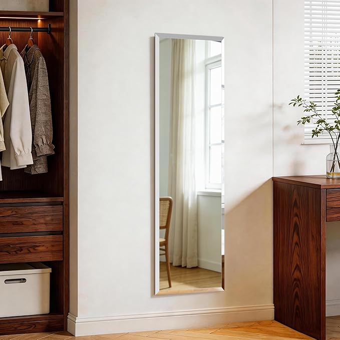 Frameless Mirror Full Length 51"x16" | Wall Mount Mirror Full Length Beveled