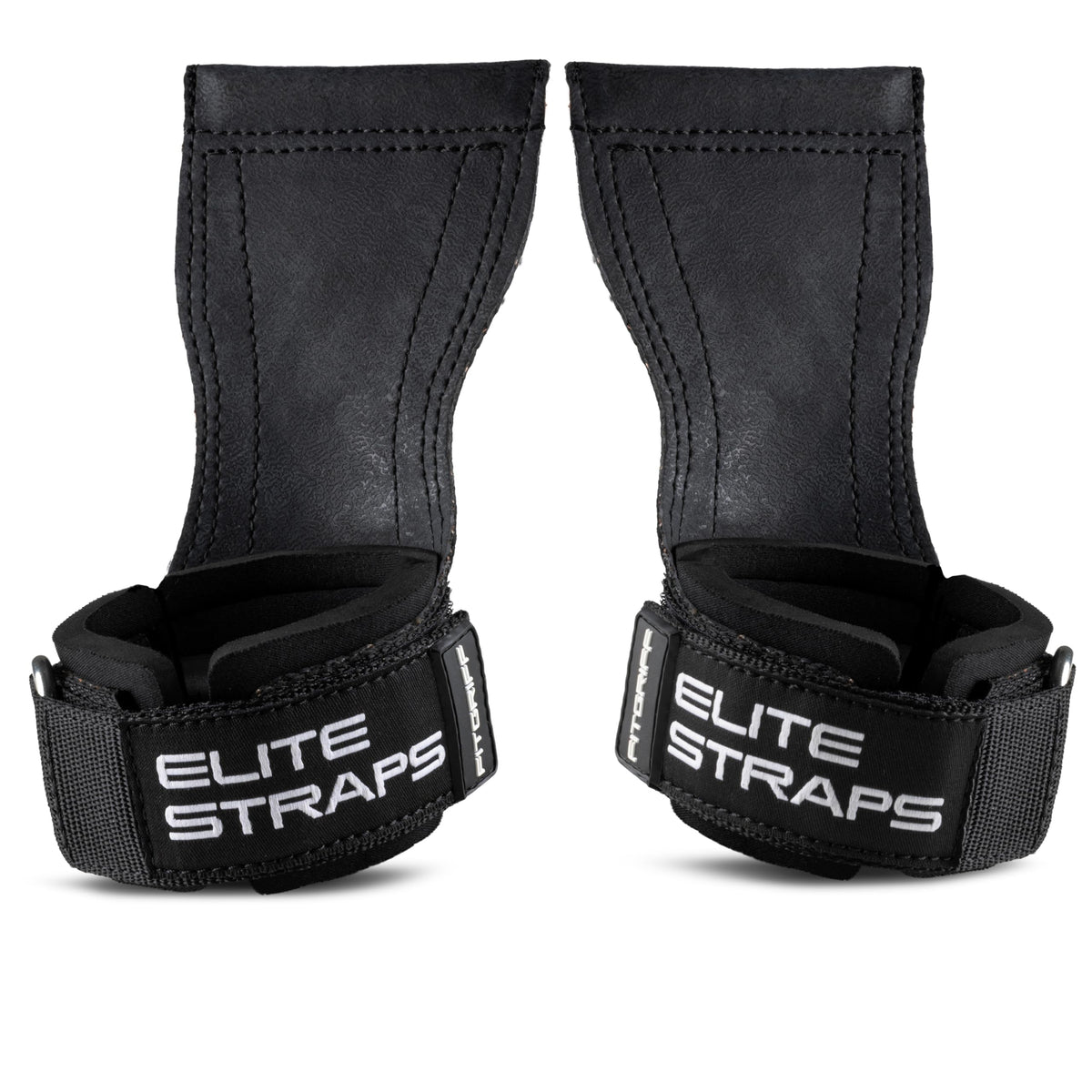 Fitgriff® Elite Straps - Lifting Wrist Straps (Rubber Grips) for Weightlifting, Gym, Workout, Deadlift - Anti-Slip Revolution for Men and Women (Black, XL)