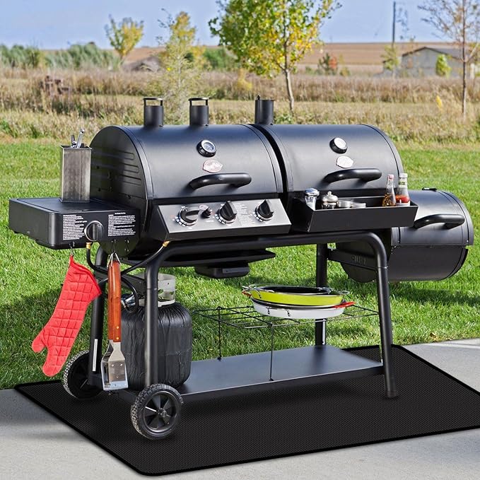 100x39 inches Extra-Large Under Grill Mats for Outdoor Grill, Double-Sided Fireproof Protective Mat, Oilproof Waterproof BBQ Fire Pit Fireplace Mat