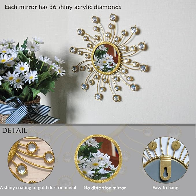 Mirror Wall Decor Wall Mirrors Decorative Sunburst Boho Mirror Gold Mirror Wall