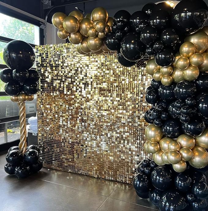 COKAOBE New Type Light Gold Shimmer Wall Backdrop, Photo Backdrops