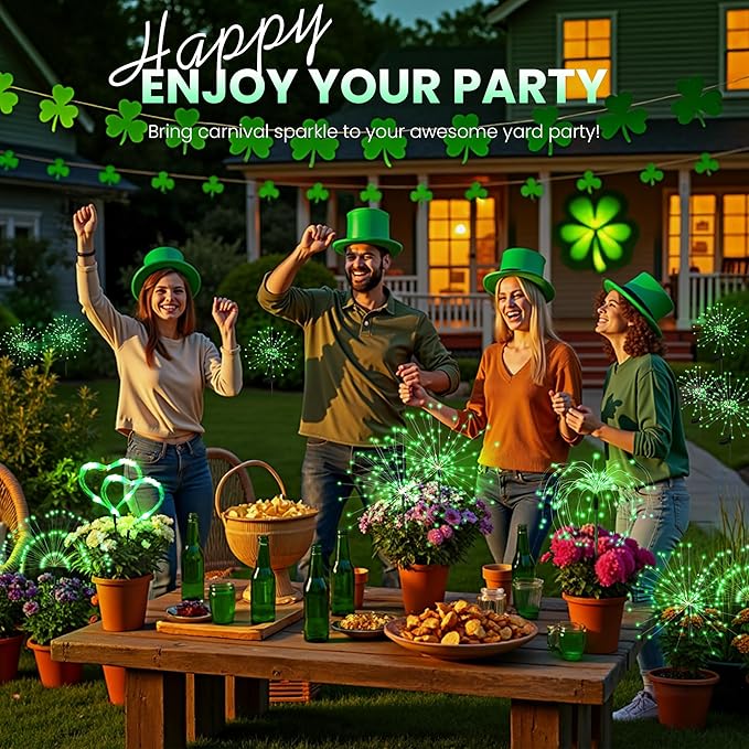 PEVOROS Garden Decor Solar Lights Outdoor,6 Pack 120LED Waterproof Colorful Solar Garden Lights Your Outdoor Decoration,Yard, Patio, Porch,Flower Pot,Pathway, for 4th of July(Green)
