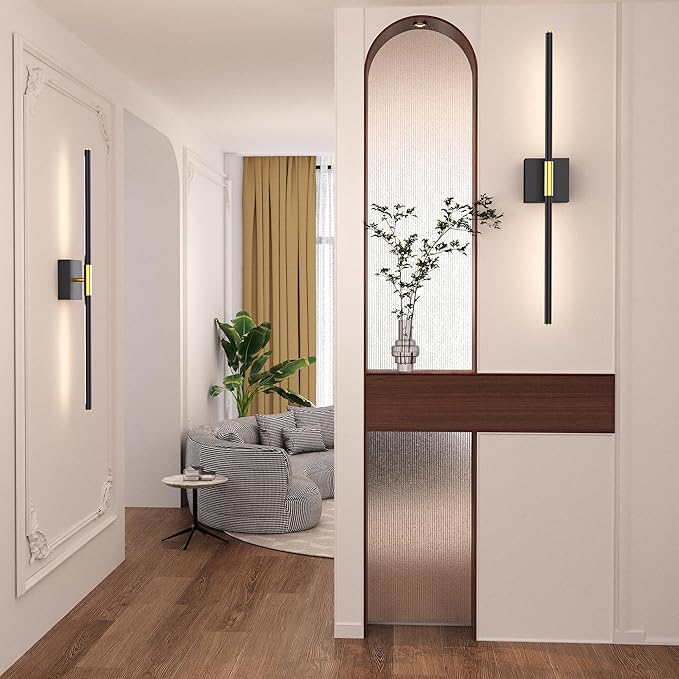 31.5 Inch Battery Operated Wall Sconce Set of Two, 8000mAh USB Rechargeable