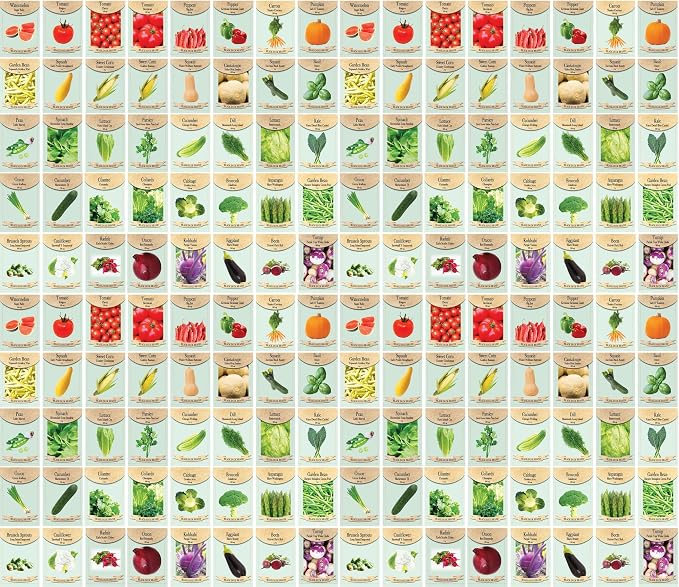 Black Duck Brand Set of 160 Vegetable and Herb Seeds - Semi Assorted - 100% Non-GMO & Heirloom - Great for Starting a Garden! High Germination Rate! (160)