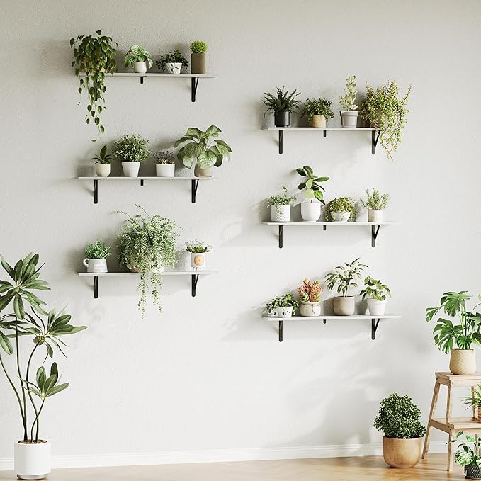 WOPITUES Floating Shelves for Wall 32″W x 8″D, Long Wall Mounted Shelves Set of
