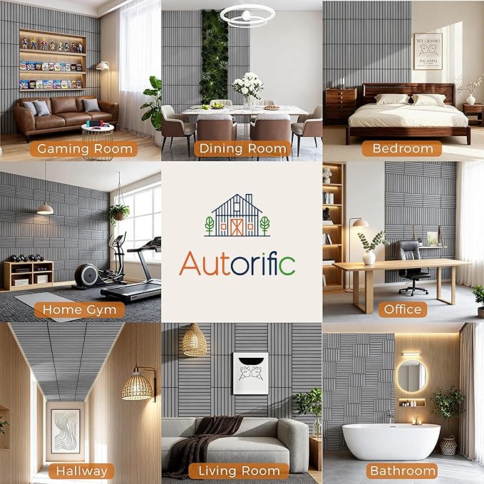 12 Pack PVC Wood Wall Panels, 11.8 x 15.7 x 0.35 Inch Sound Panels, 100%
