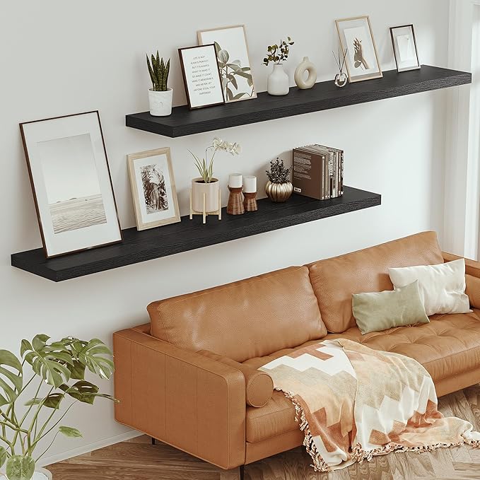 Vivelove 72 Inches Floating Shelves Wall Mounted, Living Room, Home Decor