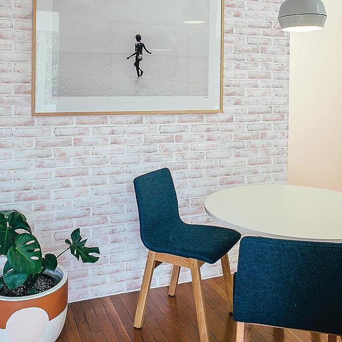 Tempaper White-Washed Brick Removable Peel and Stick Wallpaper, 20.5 in X 16.5