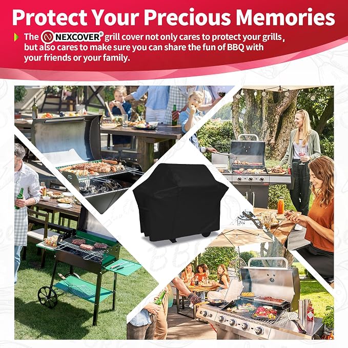 NEXCOVER 72 Inch Grill Cover - 600D Heavy Duty Waterproof and Weather Resistant BBQ Cover for Weber, Char Broil, Nexgrill, Holland - Fade Resistant, Black