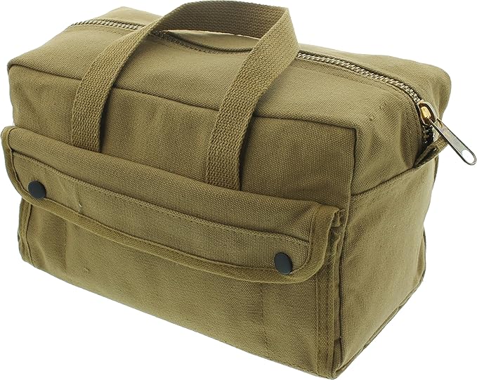 ARMYU Heavy Duty Small Tool Bag Tactical Cotton Canvas Mechanics Bag, 11" x 7" x 6", Coyote