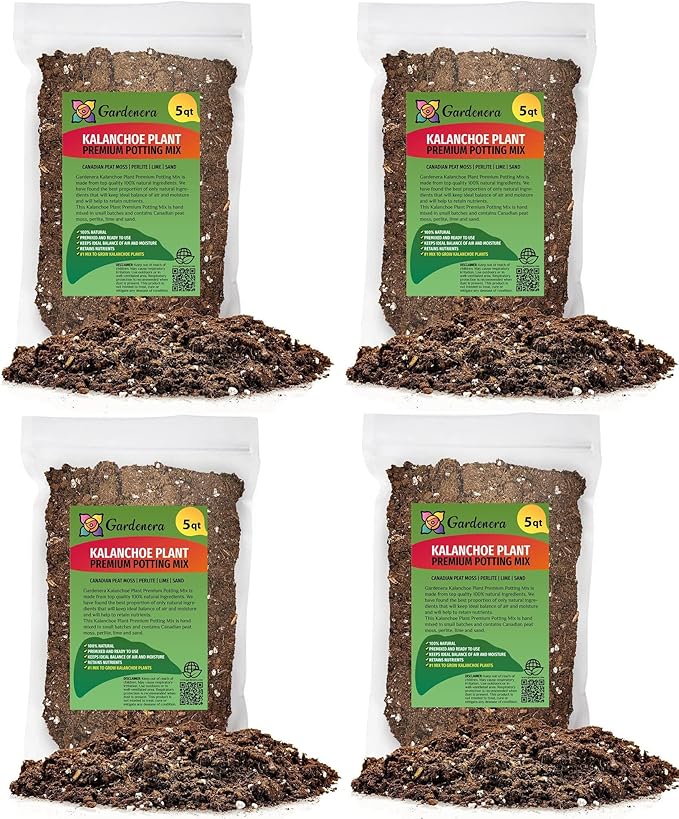 Kalanchoe Plant Premium Potting Mix - 20 Quart - Optimize Growth with Natural Ingredients (4 Bags of 5 Quartz)