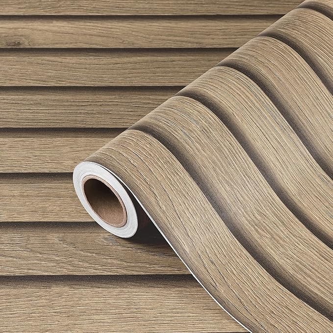 Wood Slat Wallpaper Peel and Stick Thick Brown Slat Wood Panels
