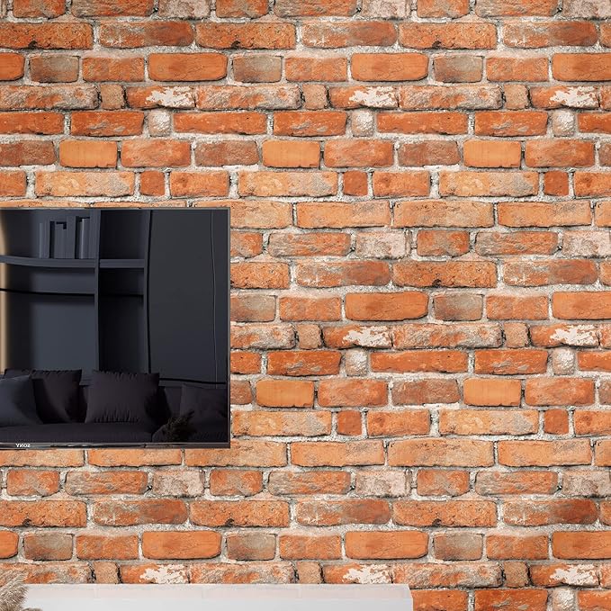 Faux Brick Peel and Stick Wallpaper 17.7" x 78.7" Contact Paper