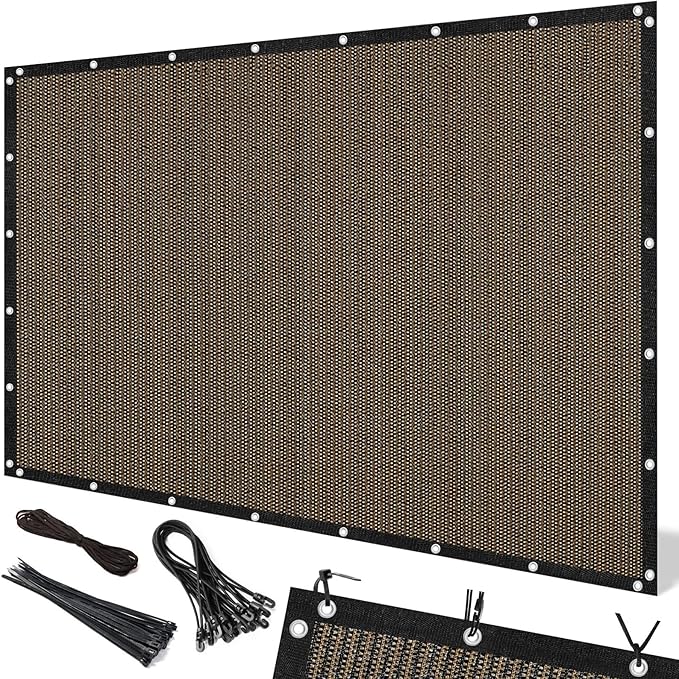 Artpuch 90% Sun Shade Cloth, 12 x 16 FT Pergola Shade Cover Canopy with Grommets, Sun Screen Fabric Tarp for Patio, Outdoor, Garden, Backyard, Mocha