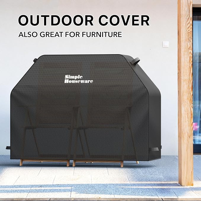 Simple Houseware 60 in. Heavy-Duty BBQ Gas Grill Cover, 600D Polyester Waterproof, Weather-Resistant