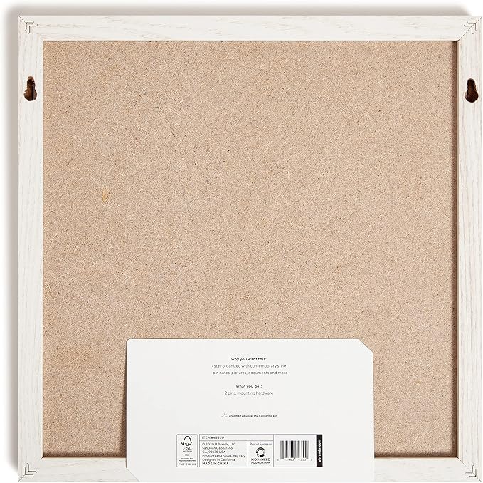 U Brands Rustic Linen Bulletin Board, Industrial Grade Pinning Surface