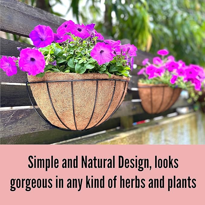 LaLaGreen Wall Hanging Planters, 2 Pack, 12 Inch Wall Mounted Flower Baskets
