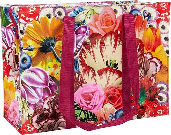 Blue Q Reusable Shoulder Tote Bag â Carry Everywhere Bag with a Hefty Zipper, Durable, Fun Design, 95% Recycled Material