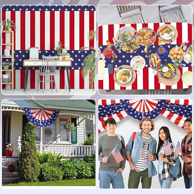 Kochorie 100 Ft x 54 Inch 4th of July Tablecloth Roll in Slide Cutter Box