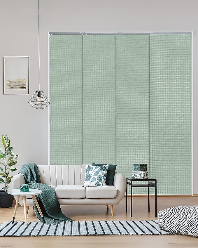 GoDear Design Adjustable Sliding Panel Track Sliding Glass Door Blinds 45.8"-