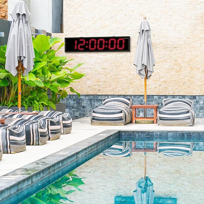 Ivation Oversized 36" Outdoor Waterproof Digital Clock, Auto Time Sync