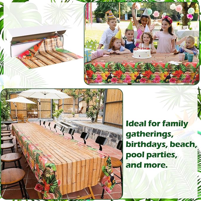 Kochorie 100 Ft X 54 Inch Hawaiian Luau Party Tablecloth Roll